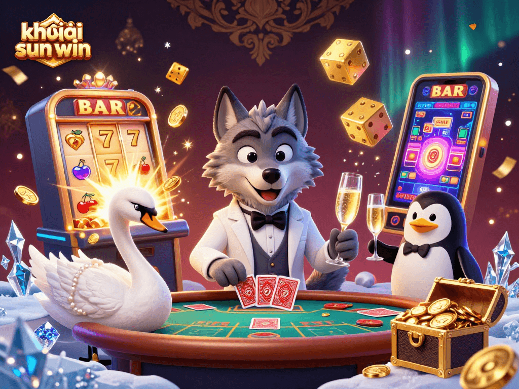 Experience the thrilling khuyến mãi sun win with vibrant casino elements and engaging characters.