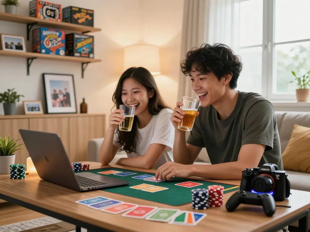 Players enjoying non gamstop casinos UK from home with vibrant gaming atmosphere