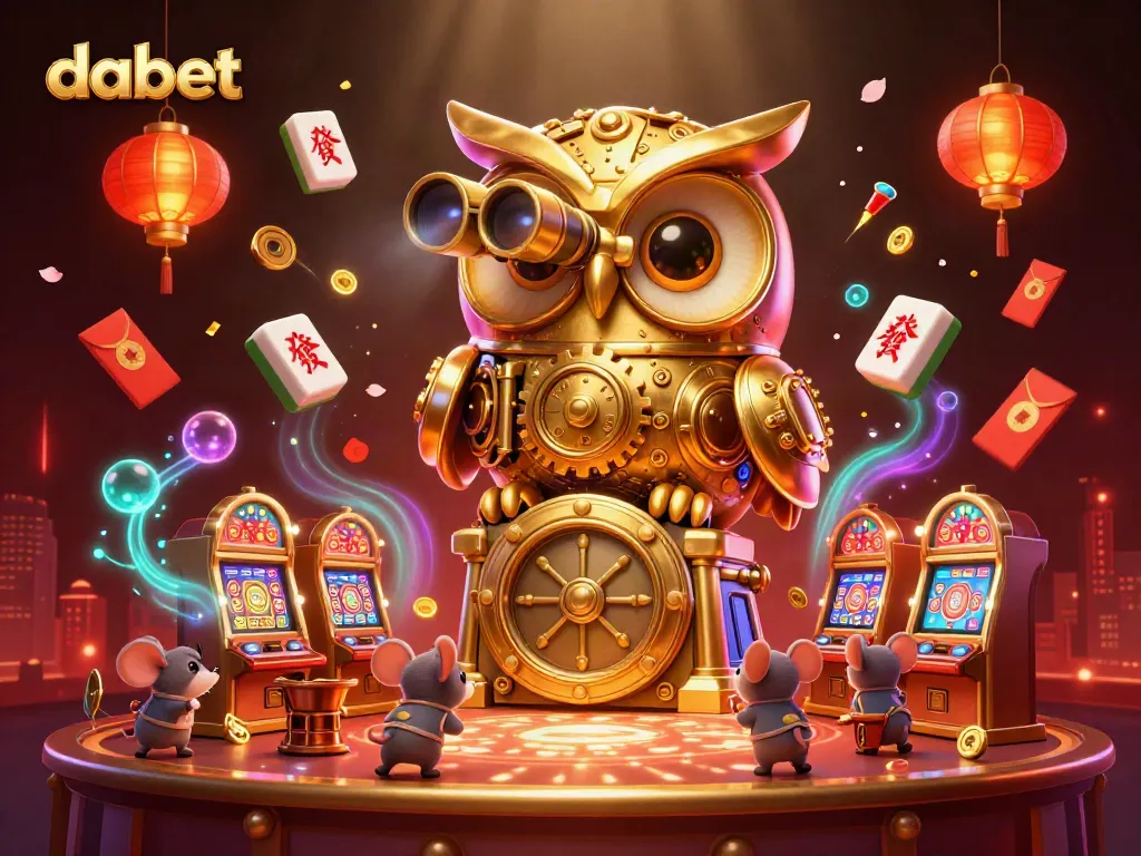 Engage in thrilling gameplay at DABET with a vibrant 3D casino scene showcasing unique game elements.