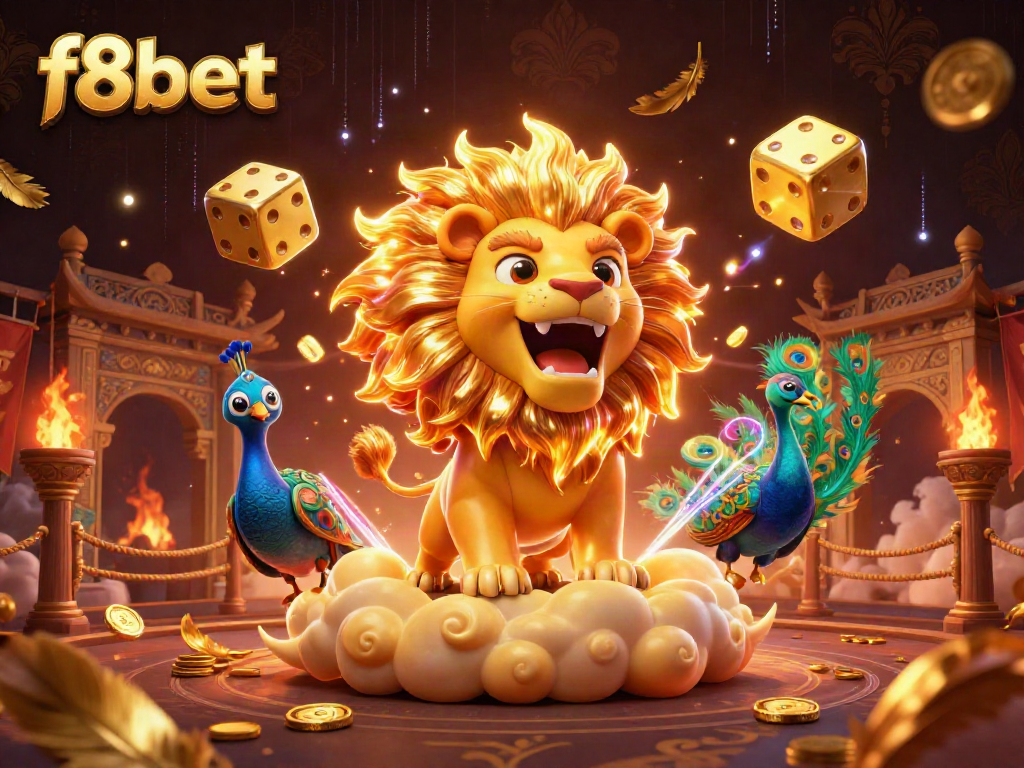 Engage in thrilling adventures at f8bet with a vibrant 3D casino illustration featuring dynamic characters and rich gambling elements.
