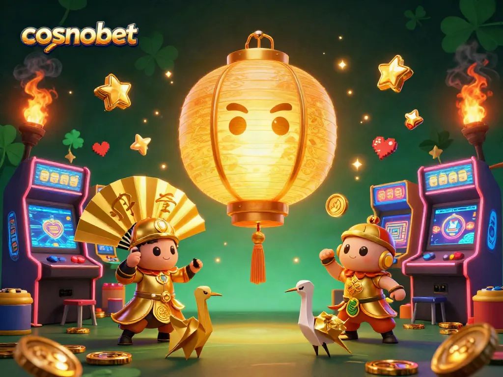 Engage with cosmobet's thrilling casino experience featuring colorful game elements and glowing characters.