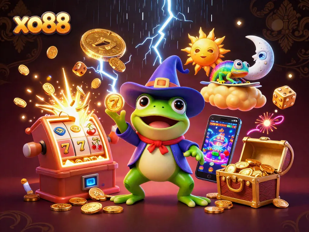 Experience the thrill of winning at xo88 with a magical scene full of coins and excitement.
