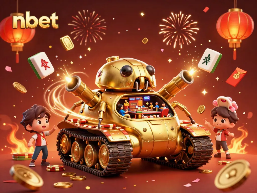Engage in thrilling games at nbet's dazzling casino with golden dominance and festive elements.