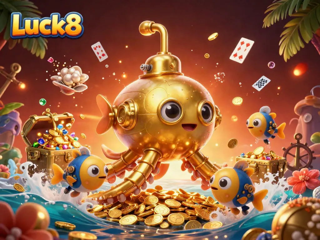 Experience thrilling gaming at Luck8 with a vibrant underwater adventure featuring golden treasures.