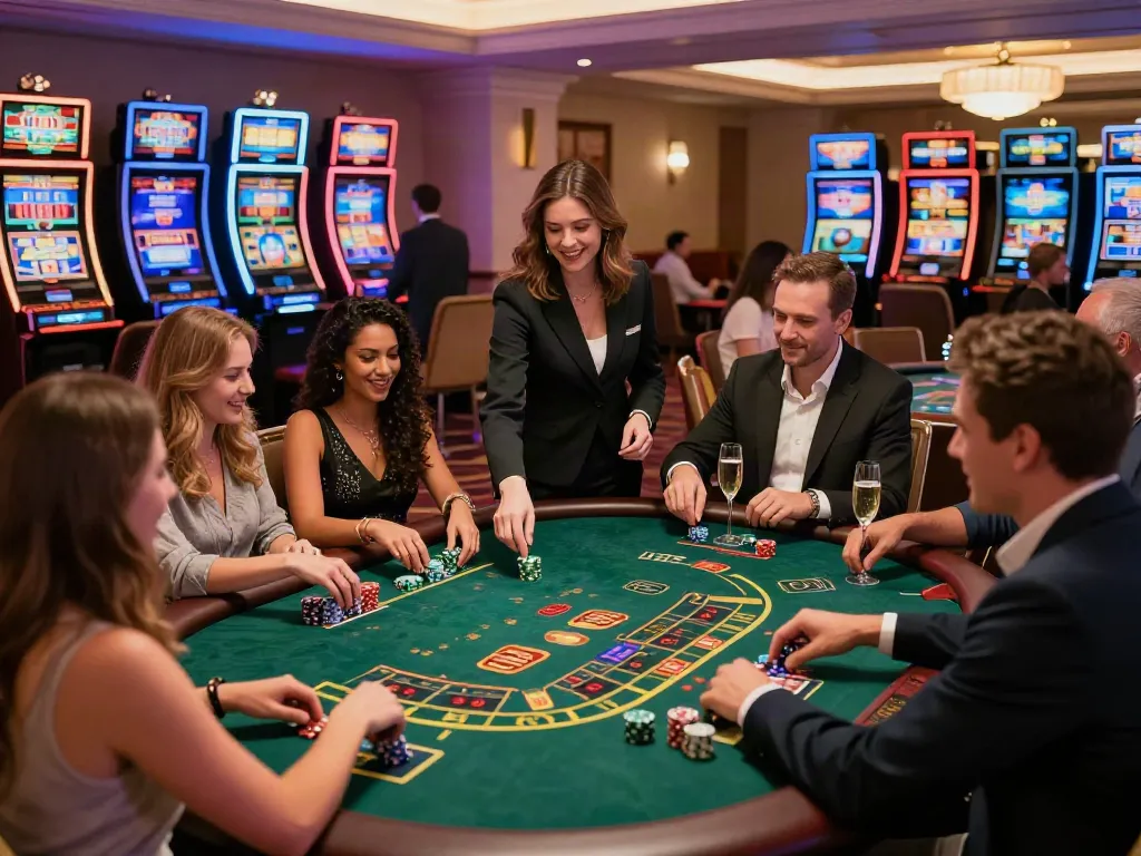 Exciting atmosphere in non gamstop casinos UK with friends at the gaming table