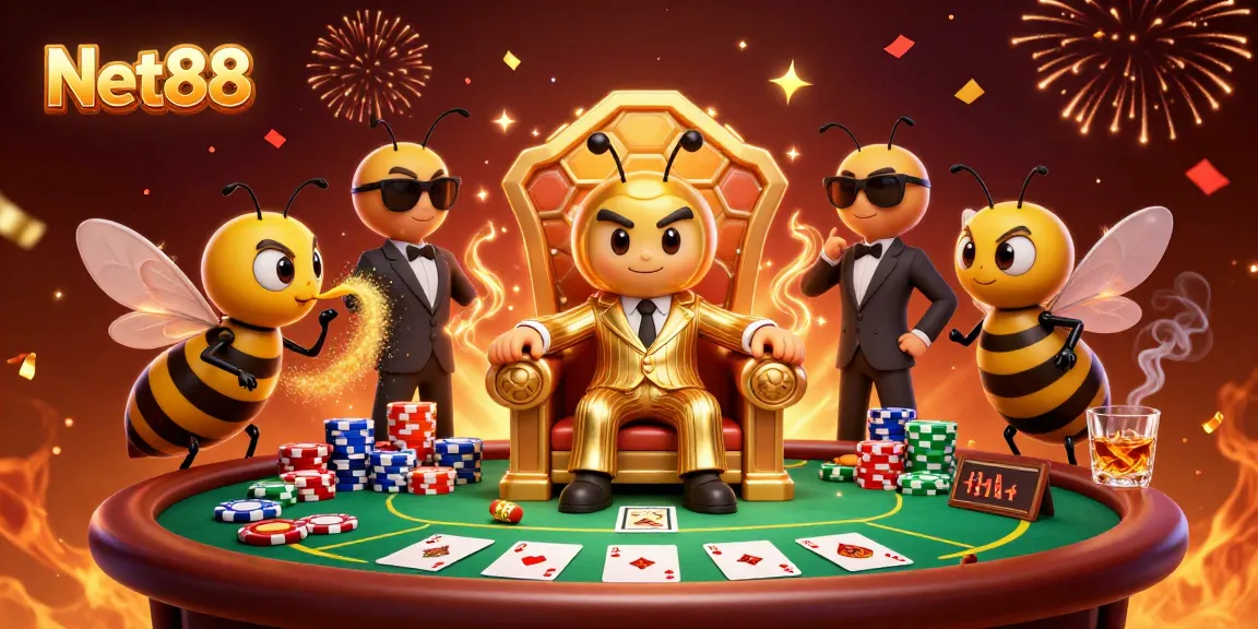 Experience the thrill of Net88 at the poker table with dynamic play and vibrant characters.