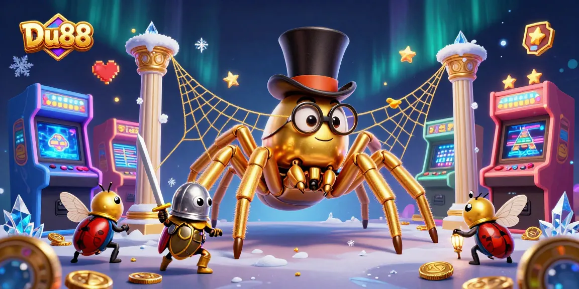 Engage with Du88 casino magic as a golden tarantula weaves luck into the game scene.