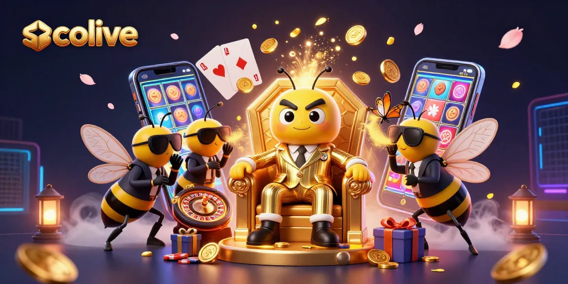 Socolive offers immersive gameplay with a vibrant cartoon scene showcasing a bumblebee mob boss adorned in opulent surroundings.