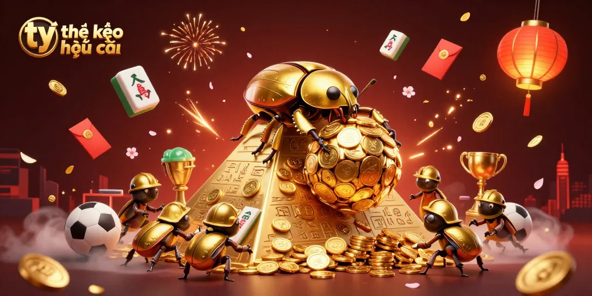 Experience the excitement of tỷ lệ kèo nhà cái with dynamic sports elements and colorful casino decorations.