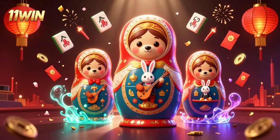 Win exciting casino games at 11WIN with 3D animated characters celebrating in a vibrant atmosphere.