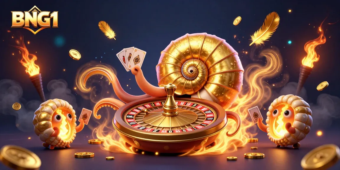 Experience thrilling gameplay at BNG1 Casino with a vibrant 3D scene of games and excitement.