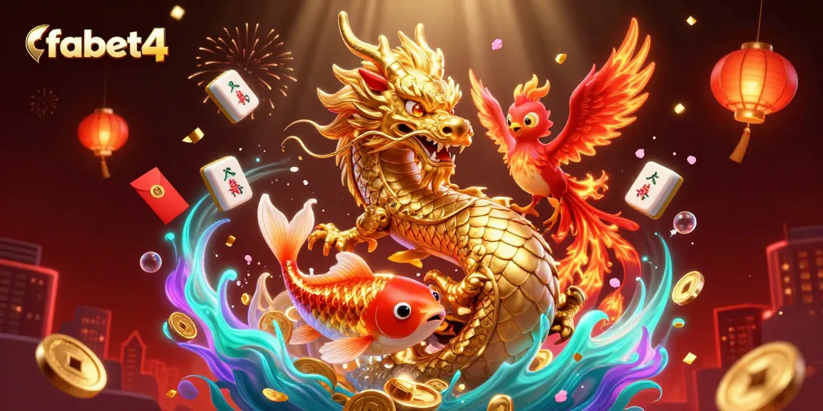 Experience the excitement of fabet4 with golden dragon and lucky symbols in a vibrant casino scene.