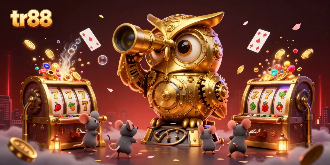 Experience thrilling gameplay at tr88 with a dynamic 3D casino scene filled with vibrant slot machines and intriguing characters.